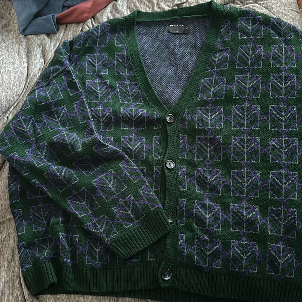 Men’s oversized printed cardigan size 4XL